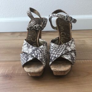Sam Edelman Platform Snakeskin Sandals
